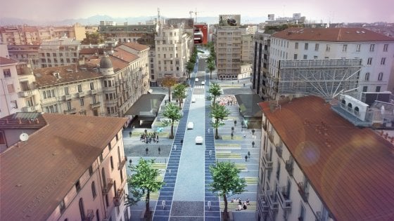 A Milano visioni dal futuro: in bici tra gli alberi su corso Buenos Aires